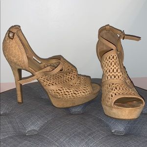 Camel BCBG Suede Stilettos